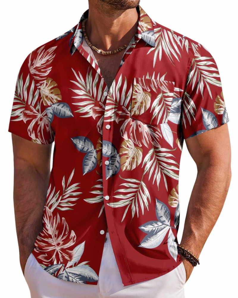Camisa hawaiana para hombre Jake – Camisa tropical floral de manga corta con botones