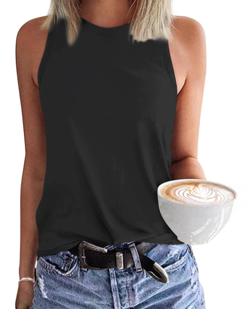 Dakota Canotta Donna Casual – Top Estivo Senza Maniche con Scollo Rotondo e Taglio Fluido
