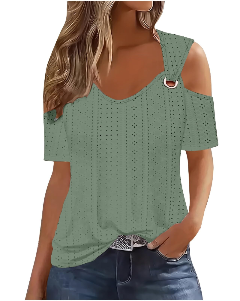 Blusa Donna Lemma – Spalle Scoperte, Collo Tondo, Maniche Corte