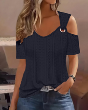 Blusa Donna Lemma – Spalle Scoperte, Collo Tondo, Maniche Corte