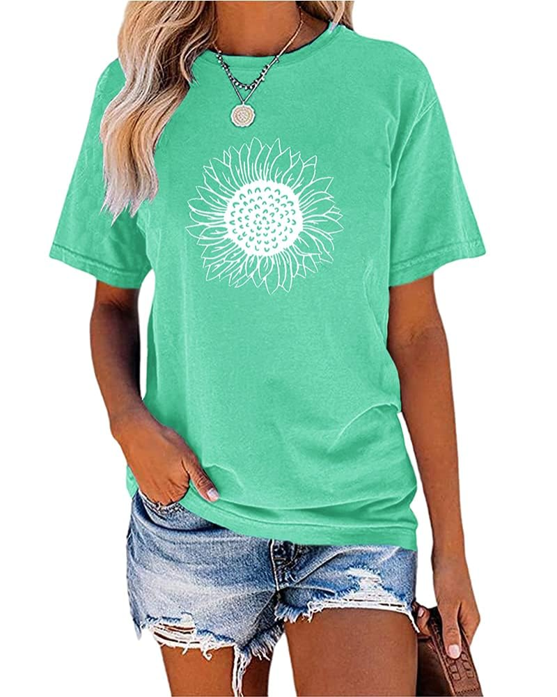 T-shirt da donna Daisy estate – Girasole vintage collo rotondo maniche corte