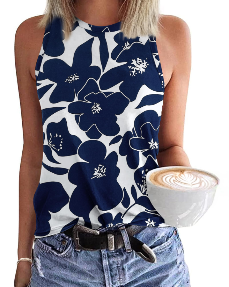 Dakota Canotta Donna Casual – Top Estivo Senza Maniche con Scollo Rotondo e Taglio Fluido