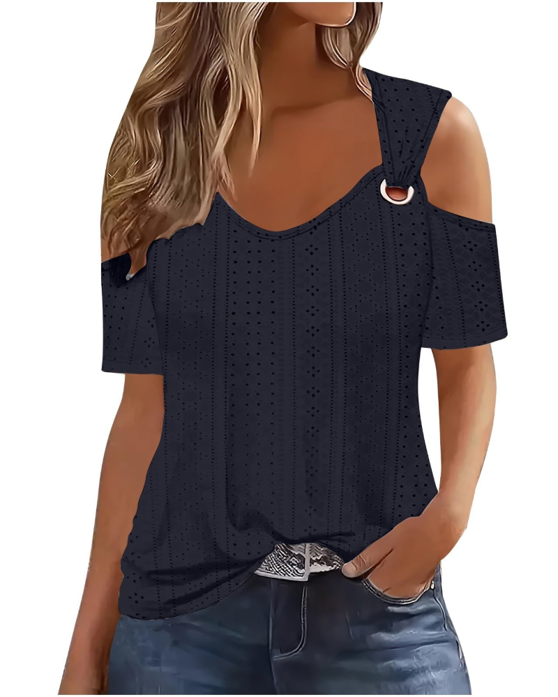 Blusa Donna Lemma – Spalle Scoperte, Collo Tondo, Maniche Corte