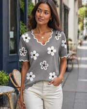 Amirah Top Femme – Kevyt lyhythihainen V-kaula-aukko tyylikäs business casual