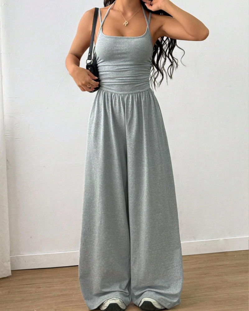 Avery Women's Jumpsuit – Wide-Leg Strappy Jumpsuit with Elegant Elastic Waist