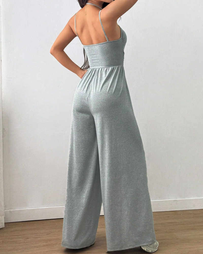 Avery Women's Jumpsuit – Wide-Leg Strappy Jumpsuit with Elegant Elastic Waist