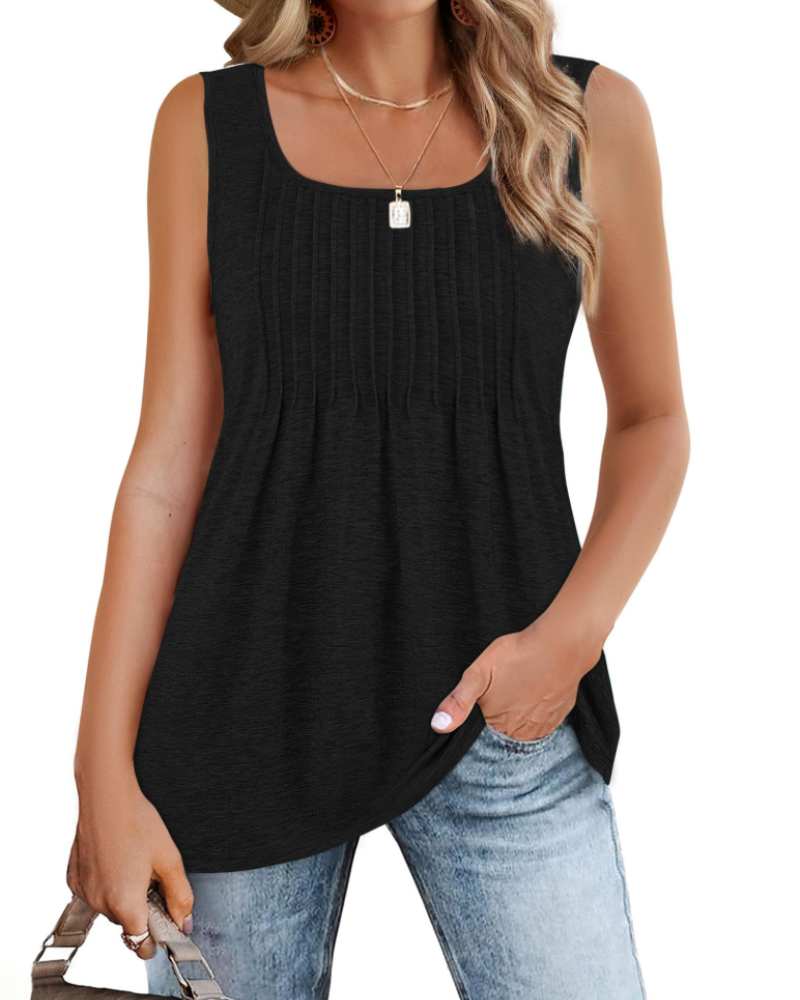 Grace Top de Mulher com Decote Quadrado – Blusa Sem Mangas Elegante para o Verão
