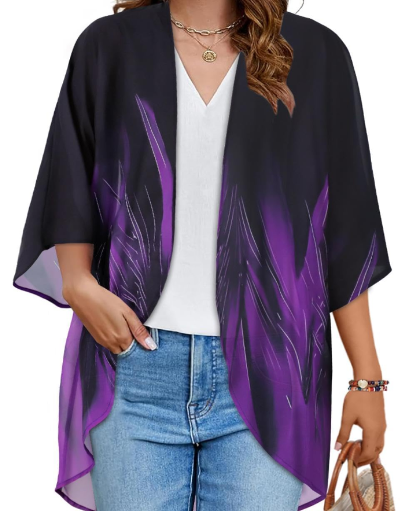 Bianca Floral Women's Kimono – Lightweight Chiffon Summer Cover-Up Cardigan