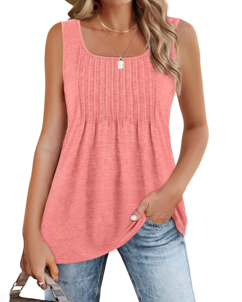 Grace Top de Mulher com Decote Quadrado – Blusa Sem Mangas Elegante para o Verão