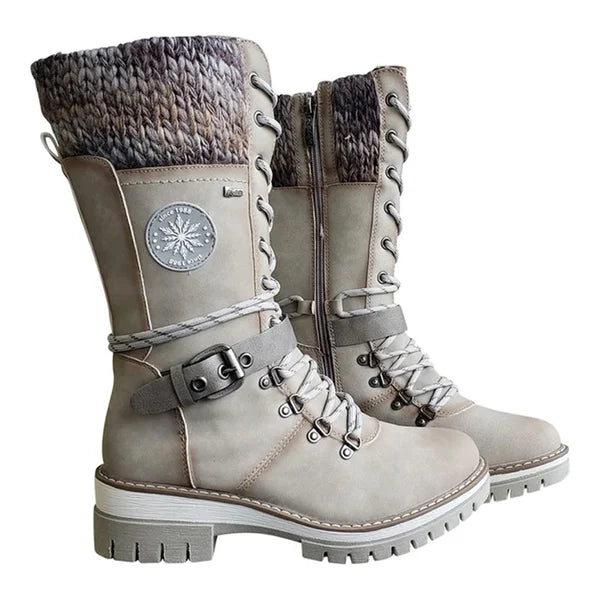 Kylee Botas Altas Mulher para Inverno – Elegantes com Isolamento Quente, Forro Confortável e Fecho de Correr