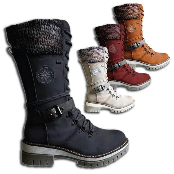 Kylee Botas Altas Mulher para Inverno – Elegantes com Isolamento Quente, Forro Confortável e Fecho de Correr
