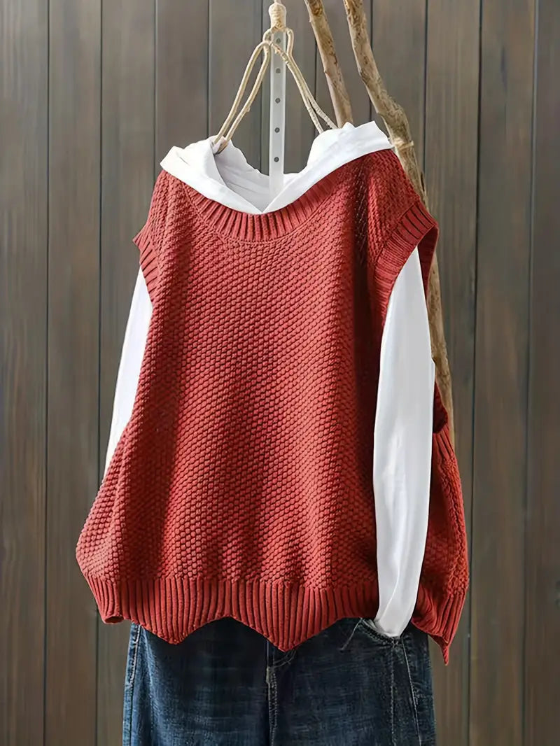 Vanya Pull senza maniche donna – taglio dritto confortevole & collo rotondo classico