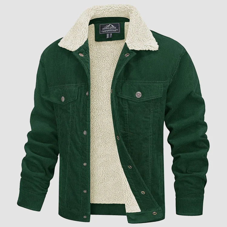 Levi Herren-Cordjacke – Moderne Jacke mit Knopfleiste und Taschen