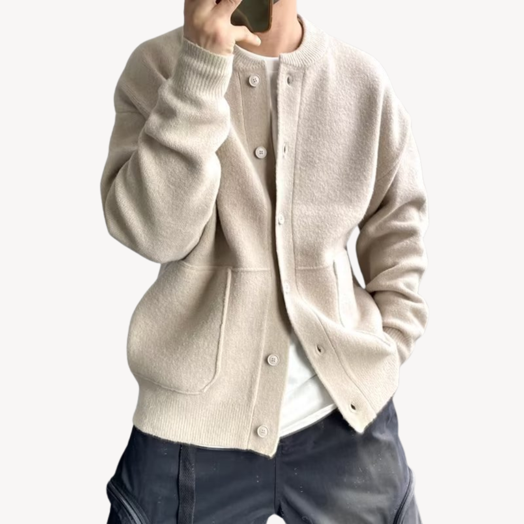Zayden Chaleco Hombre de Lana con Botones – Cárdigan Elegante en Mezcla de Lana