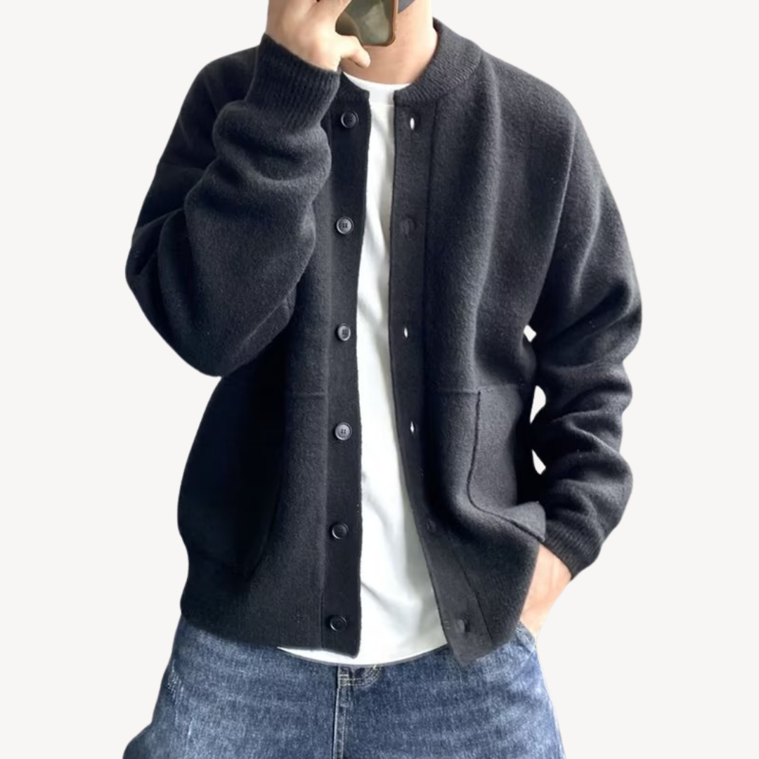 Zayden Chaleco Hombre de Lana con Botones – Cárdigan Elegante en Mezcla de Lana