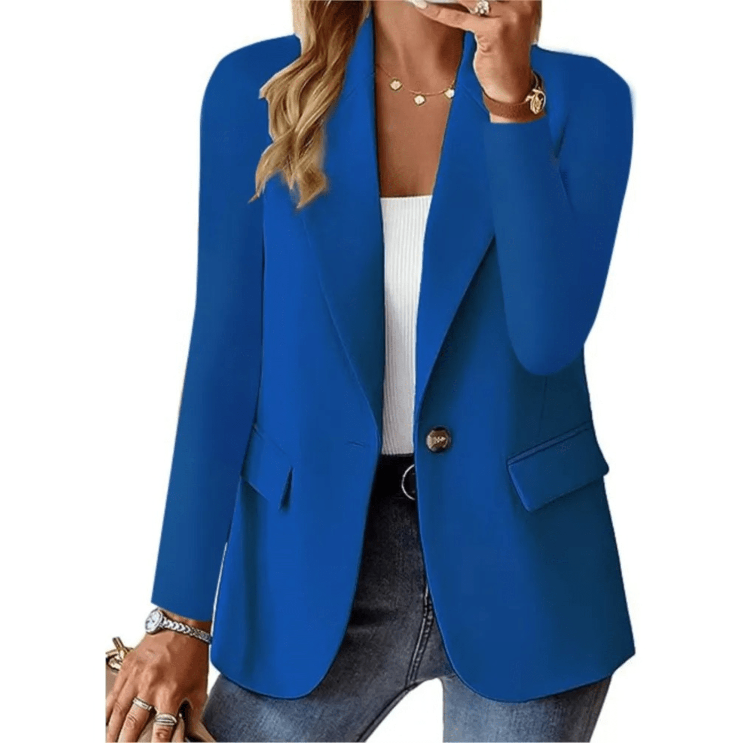 Iliana blazer til kvinder – chic lang med ærmer, elegant og alsidig til alle lejligheder