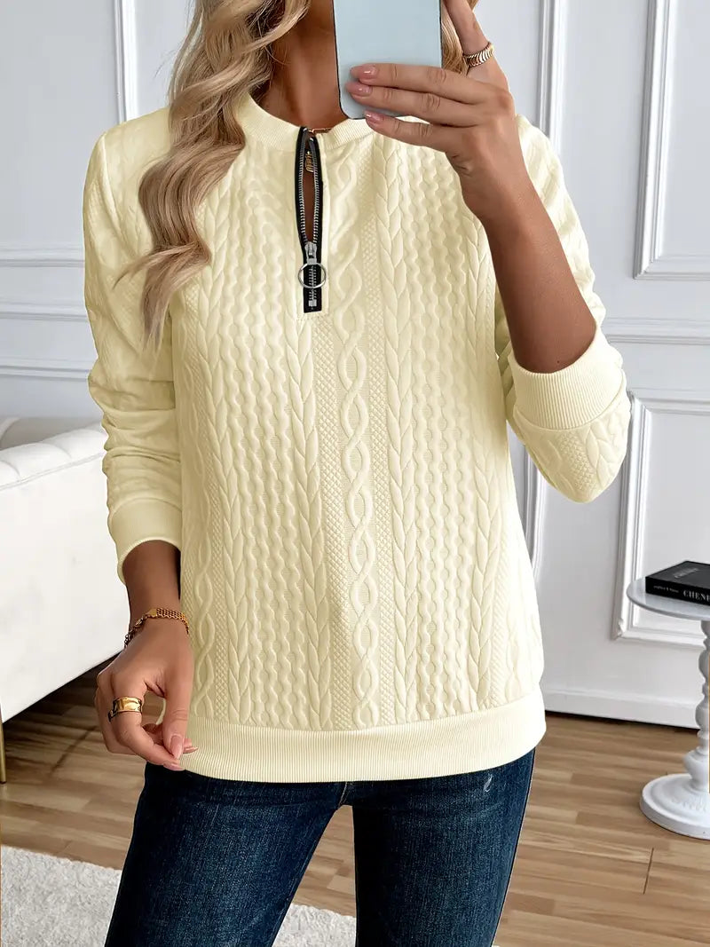 Margaux Felpa Donna Inverno – Maglione Con Cerniera Confortevole in Maglia con Design Elegante