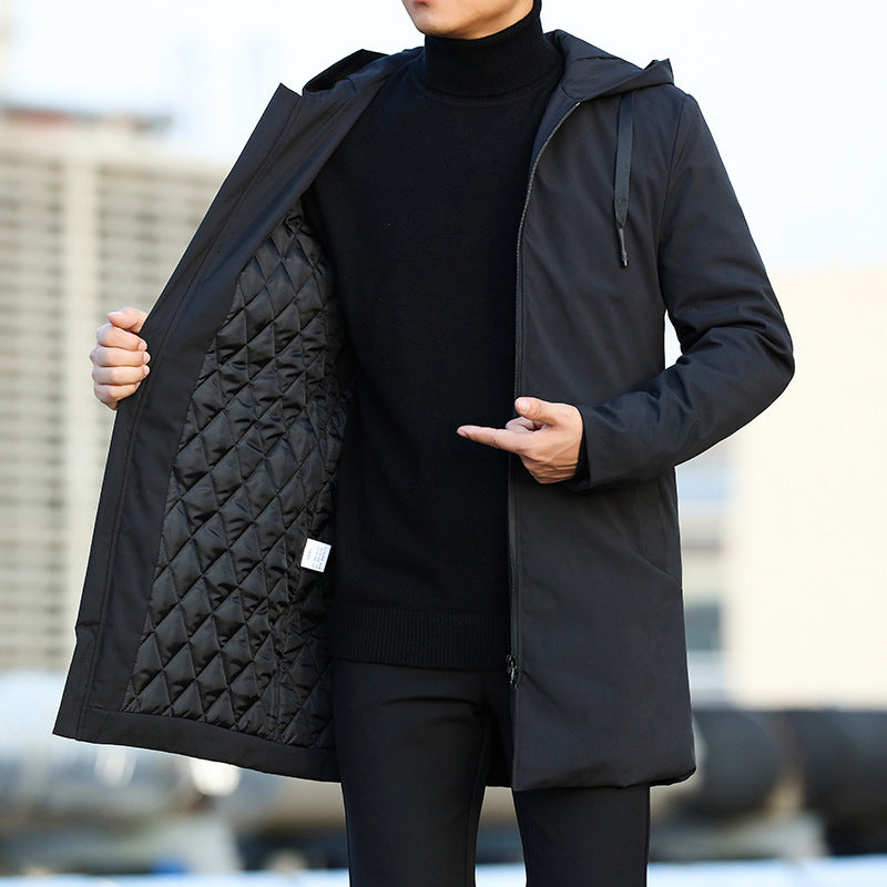 Eric Veste Homme d’Hiver – Longue, Imperméable avec Capuche Ajustable & Doublure Isolante