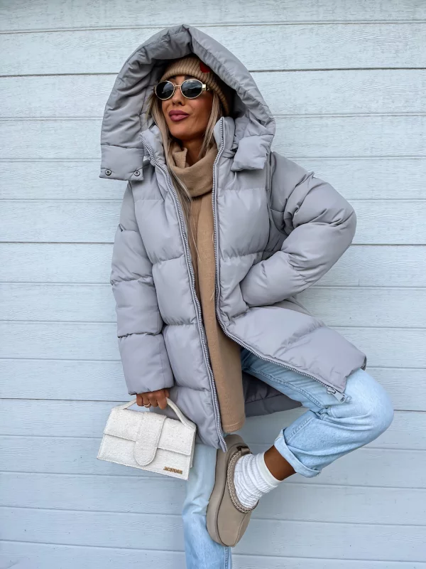 Sheila Casaco de Inverno Mulher – Quente, Grosso com Capuz Integrado e Fecho de Correr
