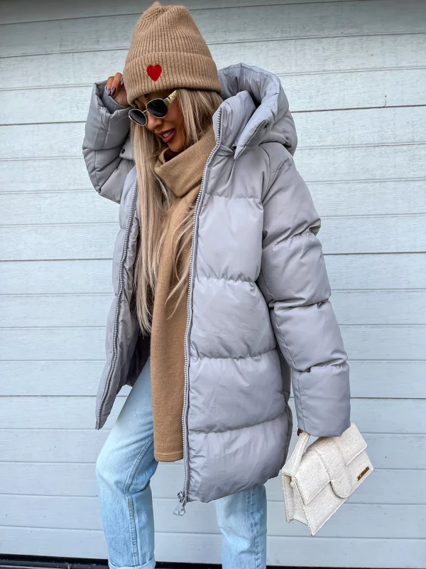 Sheila Casaco de Inverno Mulher – Quente, Grosso com Capuz Integrado e Fecho de Correr