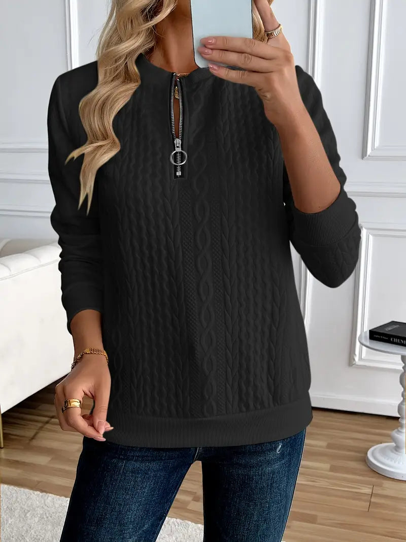 Margaux Felpa Donna Inverno – Maglione Con Cerniera Confortevole in Maglia con Design Elegante