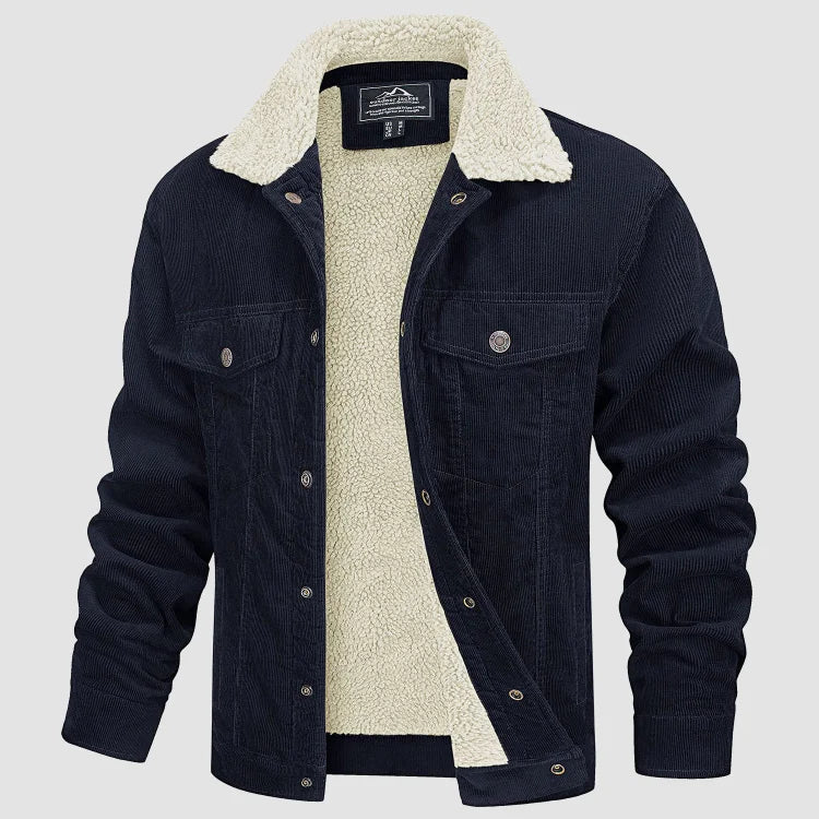 Levi Herren-Cordjacke – Moderne Jacke mit Knopfleiste und Taschen