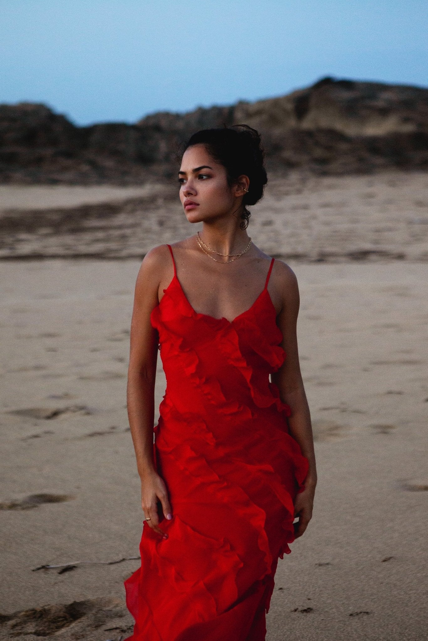 Angelina Maximum Women's Dress - Abito rosso con volant, sensuale e glamour