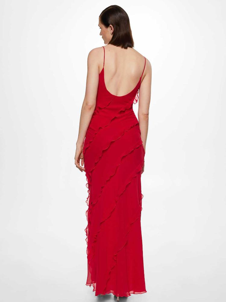 Angelina Maximum Women's Dress - Abito rosso con volant, sensuale e glamour