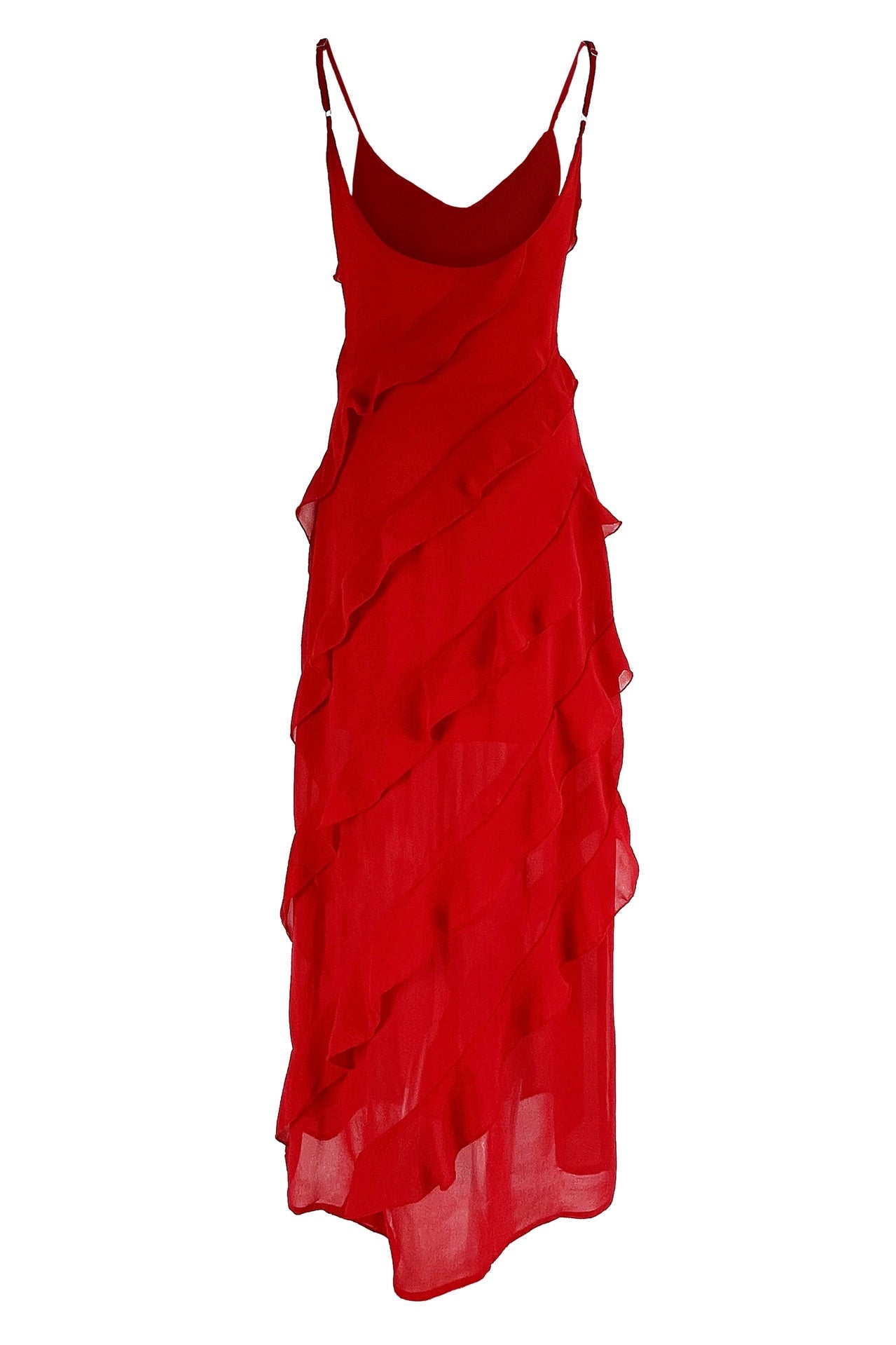 Angelina Maximum Women's Dress - Abito rosso con volant, sensuale e glamour