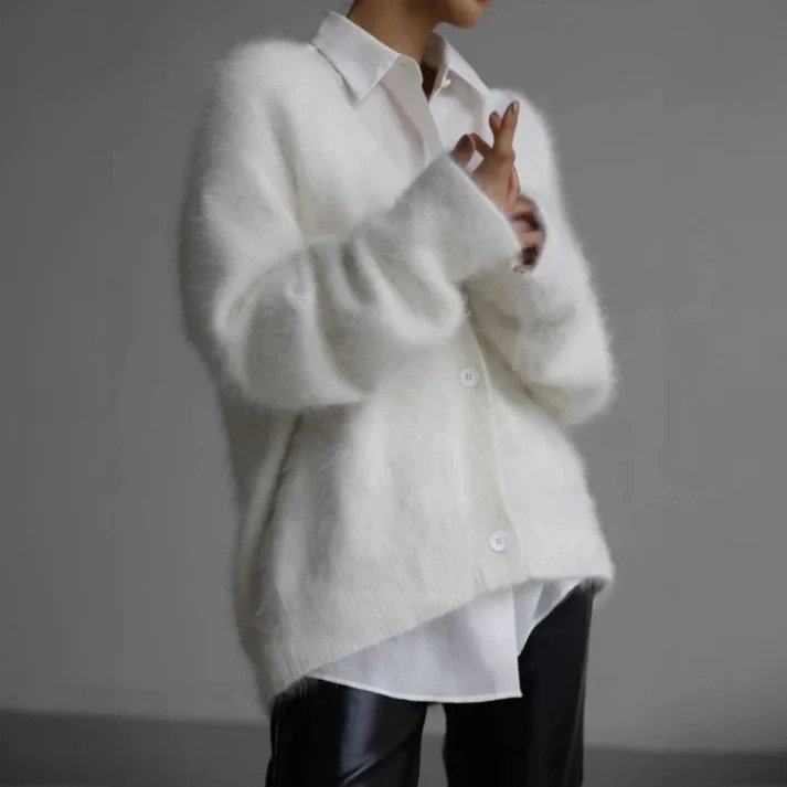 Alianna Gilet Femme – Gilet en Maille Confortable à Manches Longues Élégant & Polyvalent