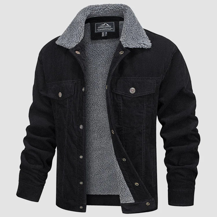 Levi Herren-Cordjacke – Moderne Jacke mit Knopfleiste und Taschen