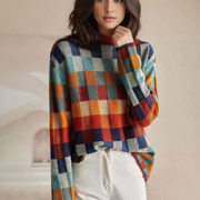 Nicole Pull Femme Luxe – Elegante suéter de cuadros en cachemira suave y refinada
