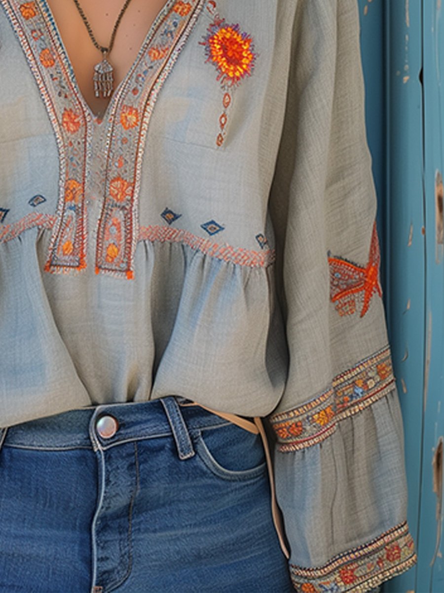 Sienna bluza za žene u boho stilu – autentični vez i prozračan ljetni kroj