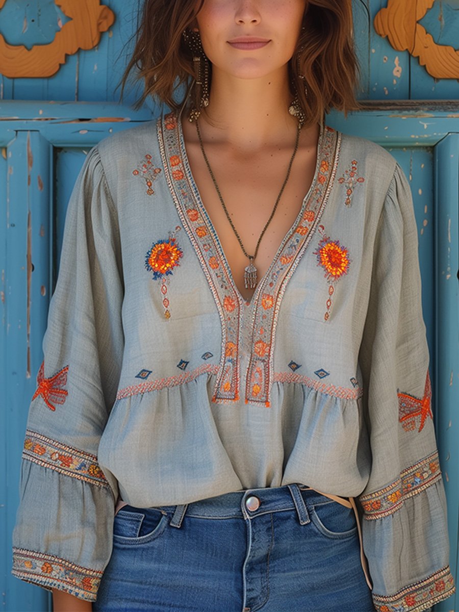 Sienna bluza za žene u boho stilu – autentični vez i prozračan ljetni kroj