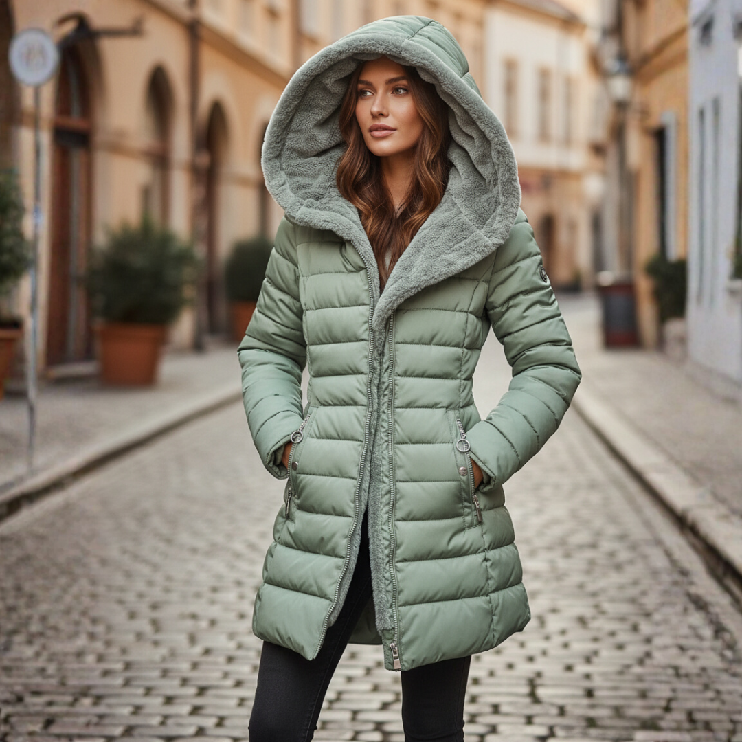 Remedios Prošívaná Dámská Bunda – Podšitá Kapuce, Pohodlný Střih a Městské Teplo