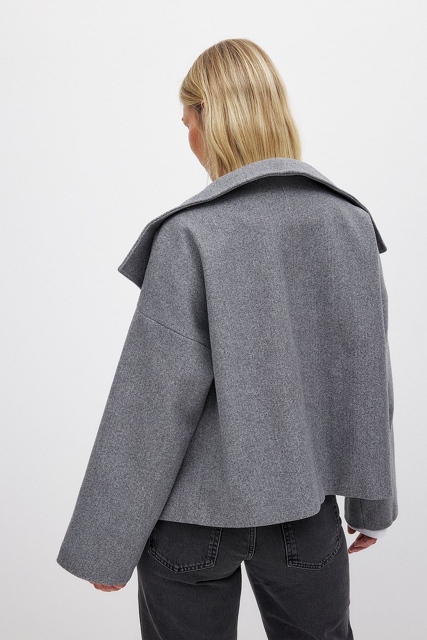 Zhane Cappotto Donna in Lana Mista – Giacca Oversize Incrociata Calda con Taglio Strutturato Elegante