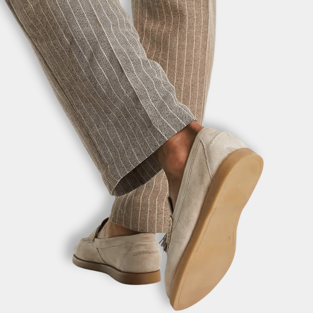 Eric heren mocassins met kwastjes – klassieke instapschoenen met geborstelde afwerking voor lente en herfst