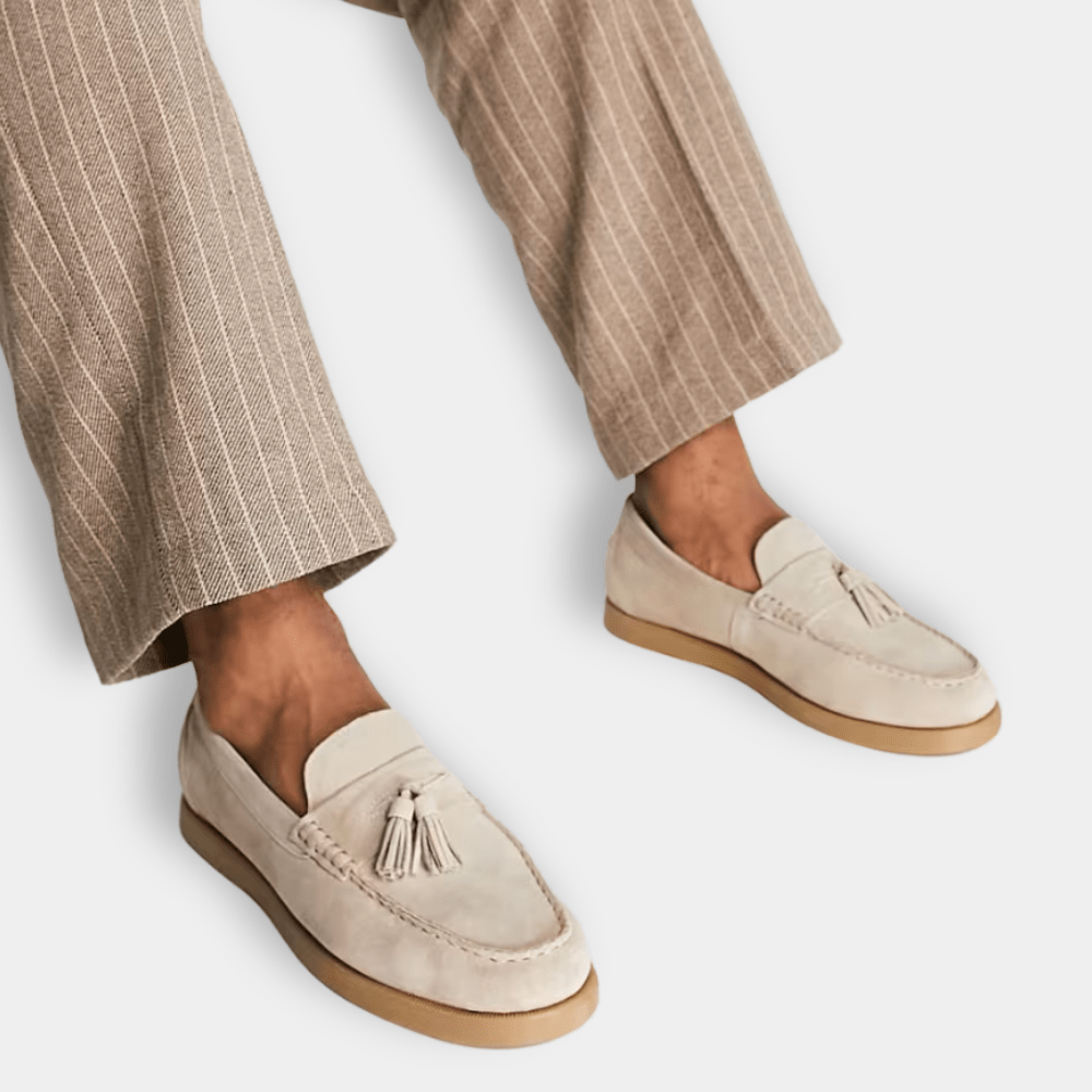 Eric heren mocassins met kwastjes – klassieke instapschoenen met geborstelde afwerking voor lente en herfst