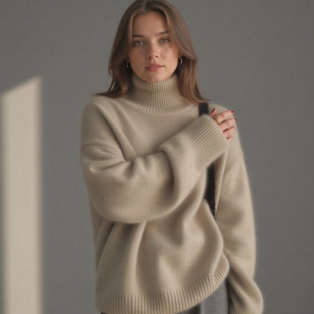 Sydney dámský rolák oversize z kašmíru – měkký, teplý a elegantní