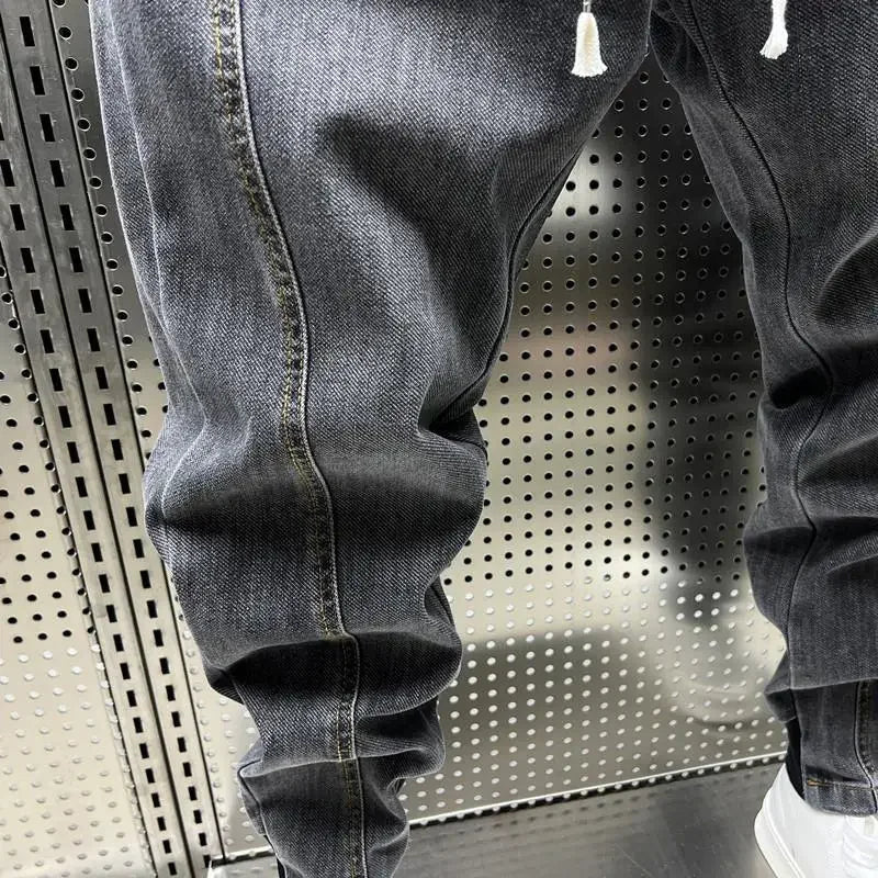 Jiro Calças Jogger Stretch para Homem – Corte casual moderno efeito ganga com cintura elástica