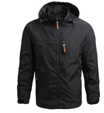 Alain Chaqueta Exterior Hombre Impermeable – Cortaviento de Poliamida con Capucha Ajustable