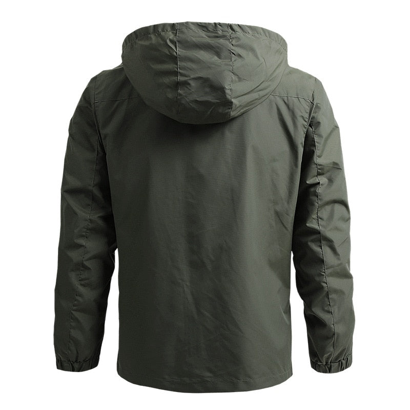 Alain Chaqueta Exterior Hombre Impermeable – Cortaviento de Poliamida con Capucha Ajustable