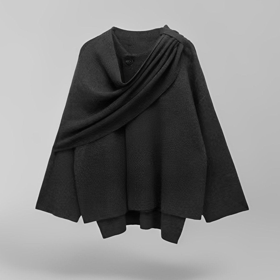 Emma Women's Poncho – Asymmetric Wool, Elegant & Ideal for Winter Warmth