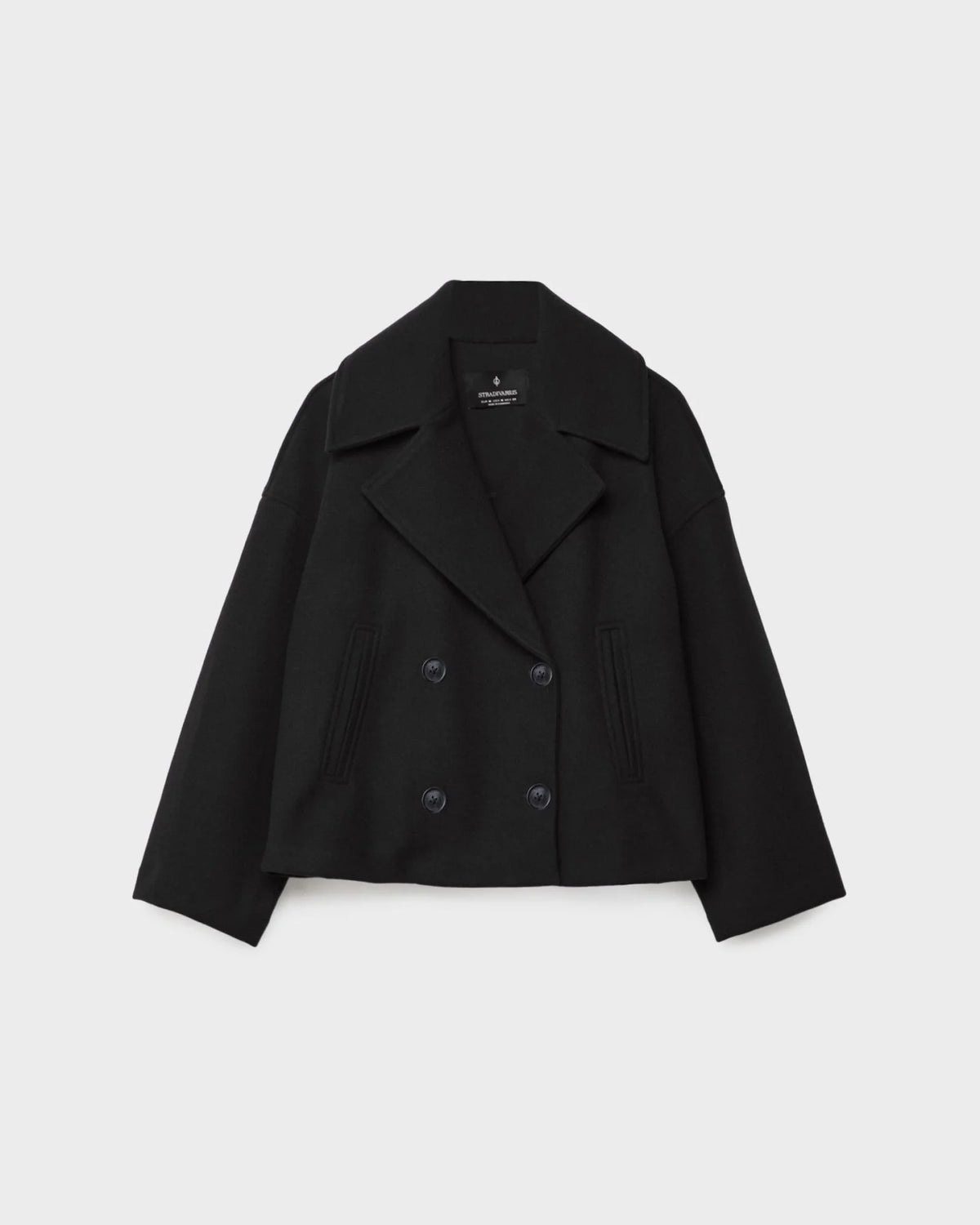 Vanessa chaqueta mujer – chaqueta corta cruzada de lana elegante y cálida para el invierno