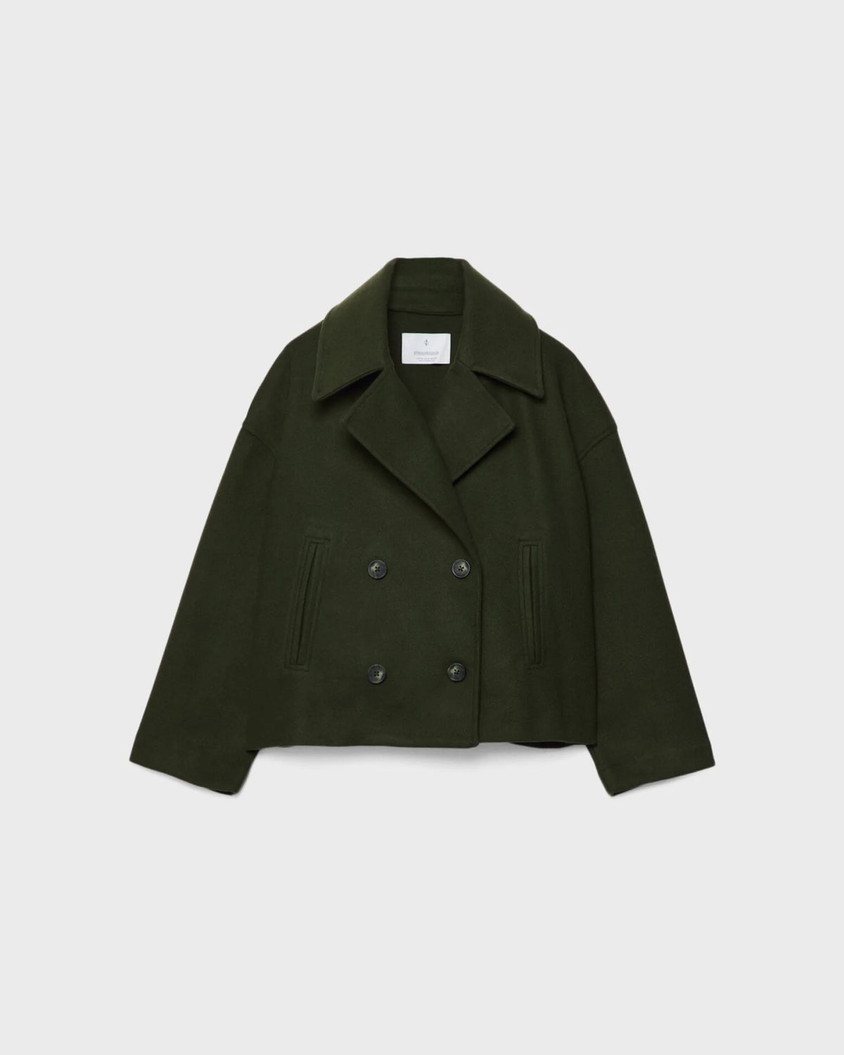 Vanessa chaqueta mujer – chaqueta corta cruzada de lana elegante y cálida para el invierno