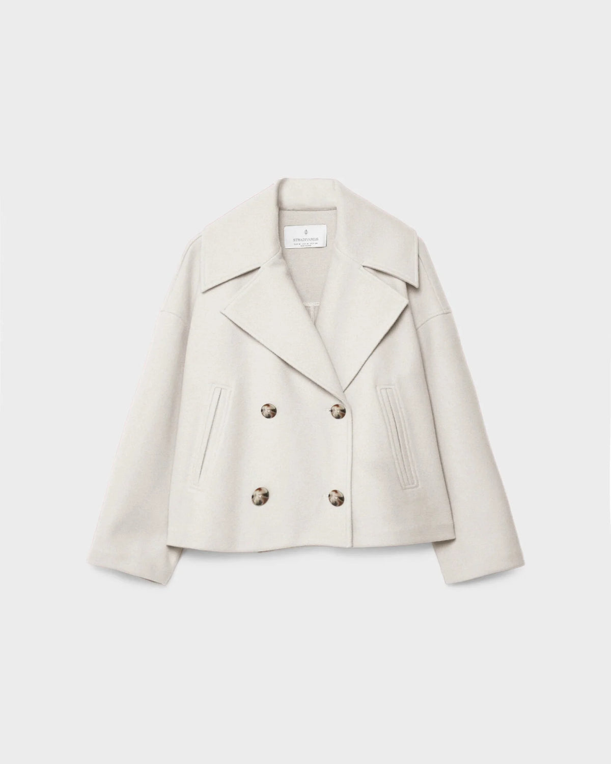 Vanessa chaqueta mujer – chaqueta corta cruzada de lana elegante y cálida para el invierno