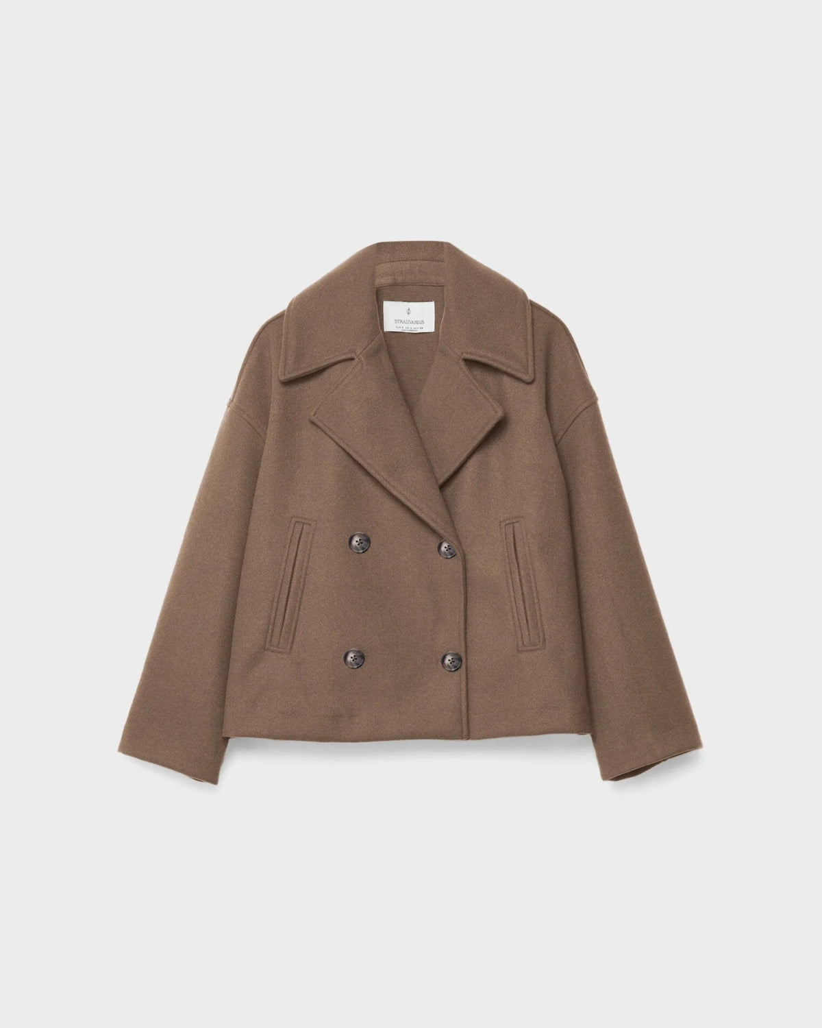 Vanessa chaqueta mujer – chaqueta corta cruzada de lana elegante y cálida para el invierno