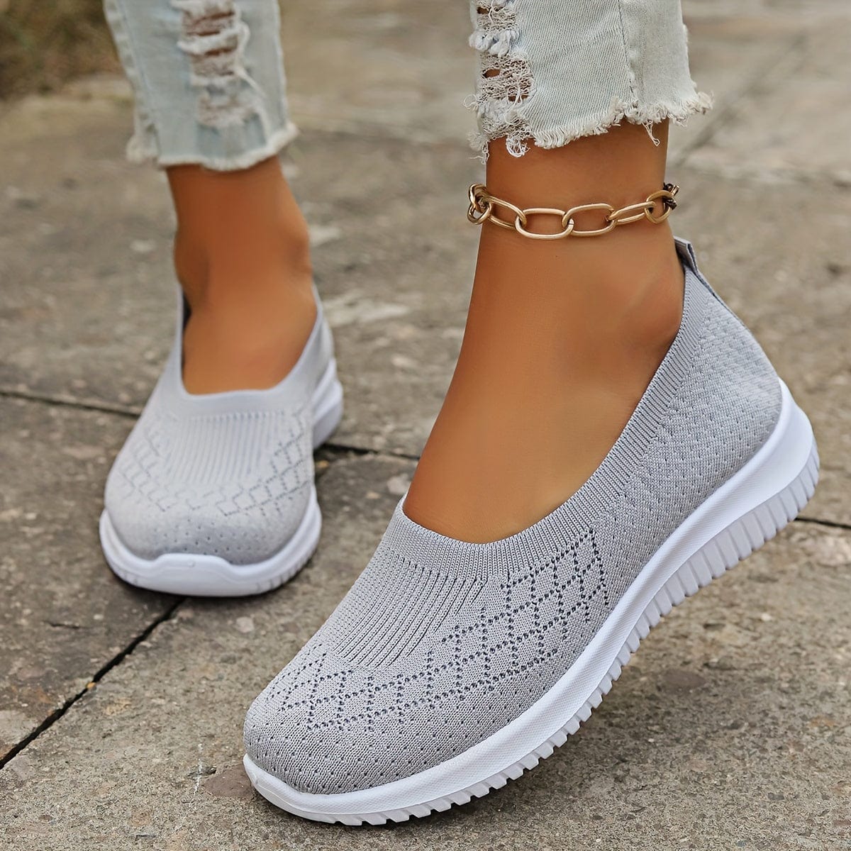Dina Slip-on sneakers Dames – Vetersloze lichte schoenen, ademend comfort en flexibel